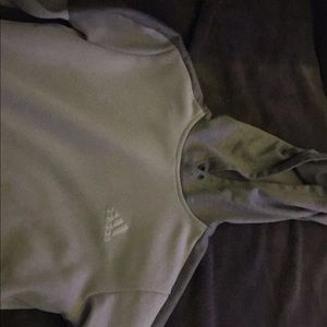 White and grey adidas hoodie.